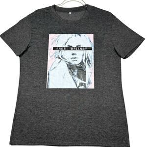 Free Britney‎ Spears Graphic T-Shirt Charcoal Gray Heather Short Sleeve Tee M